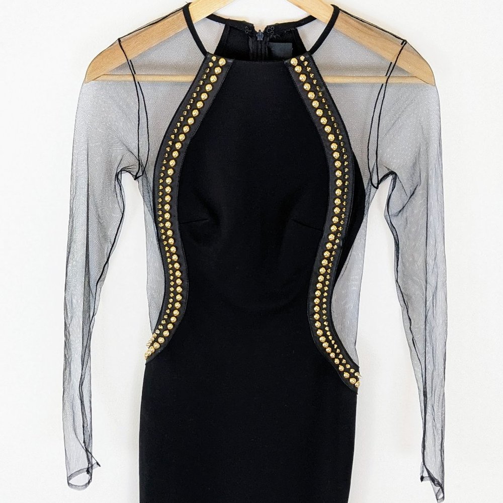 Philipp Plein Couture Limited Edition Black Dress Mesh Studs Leather - Picture 5 of 15